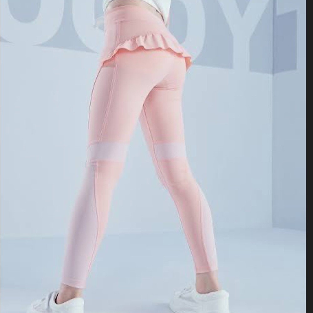 Moody Tiger Heavenly Girls Leggings with Ruffle and Mesh Inset Blue